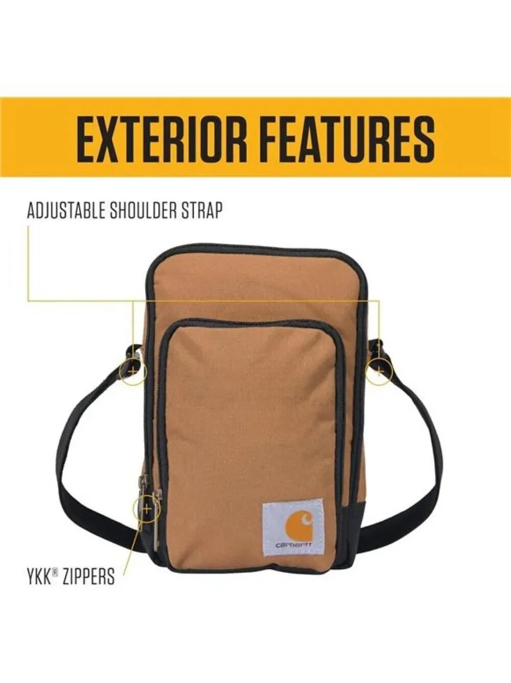 Durable Crossbody Bag for Men Women Zipper Bag Adjustable Travel Hiking Everyday